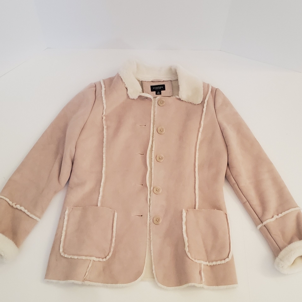 Sonoma Womens Genuine Suede Jacket Med